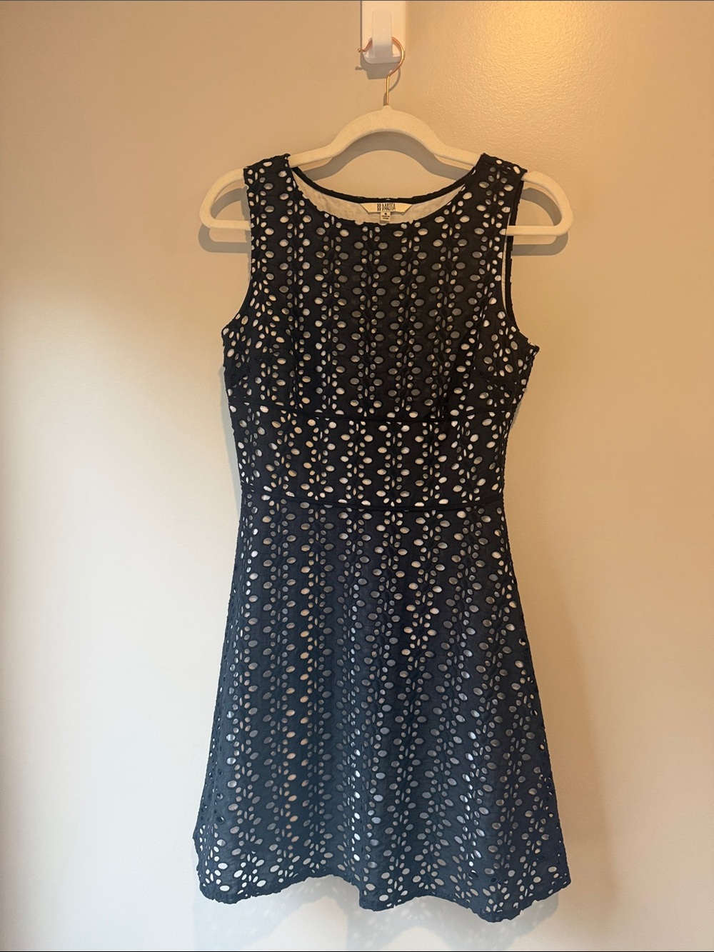 BB Dakota Black Eyelet Sleeveless Fit & Flare Dress